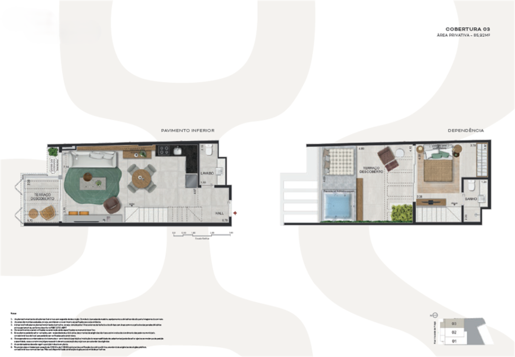 Planta baixa Studio Oui Ipanema