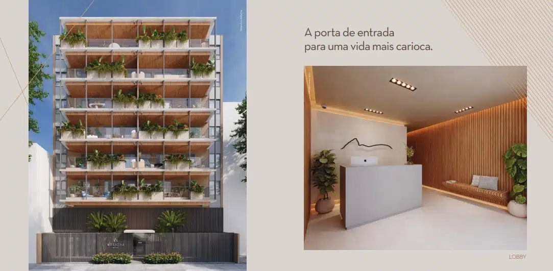 Fachada moderna do lançamento Karioka Botafogo