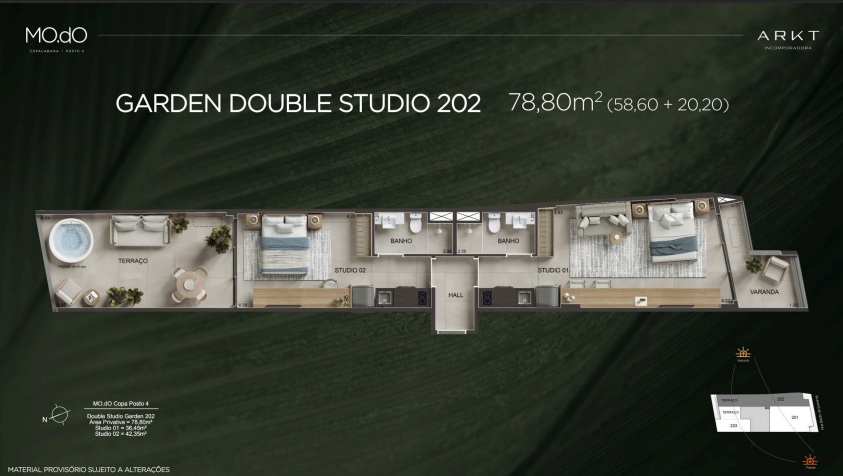 modo copacabana planta garden double studio