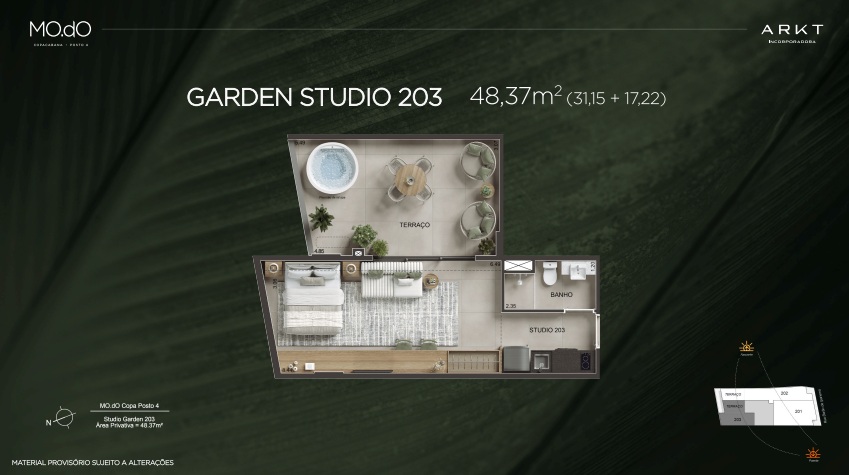 modo copacabana planta garden double studio