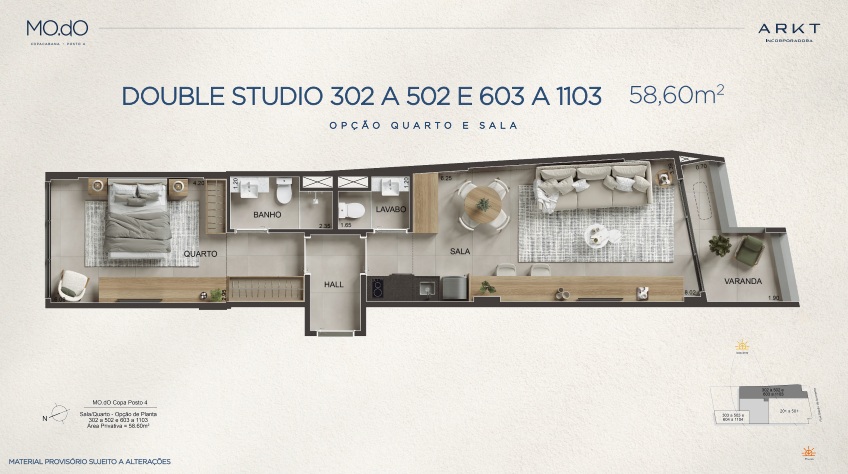 modo copacabana planta studio double