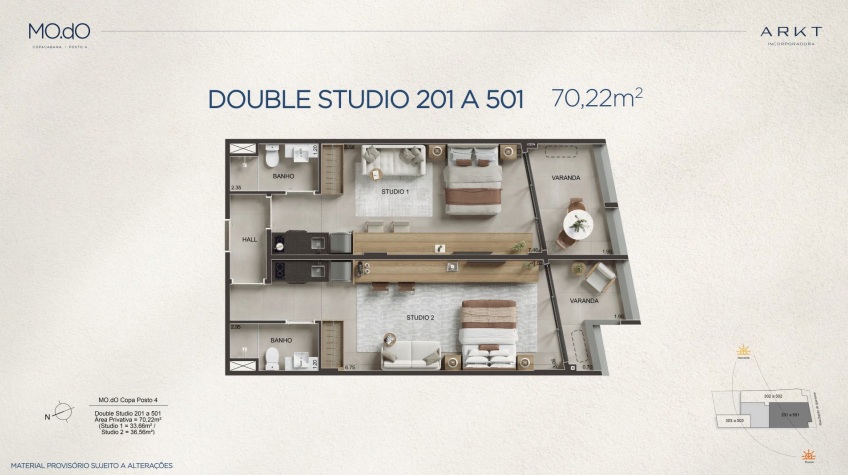 modo copacabana planta studio double