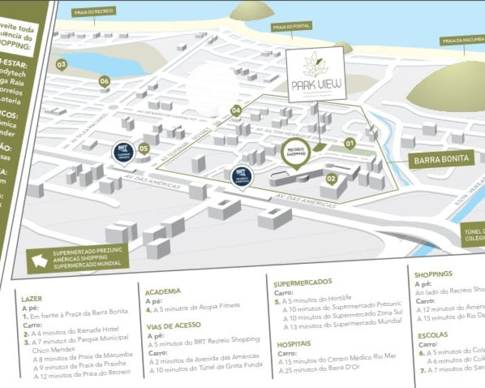 Localização Park View Recreio