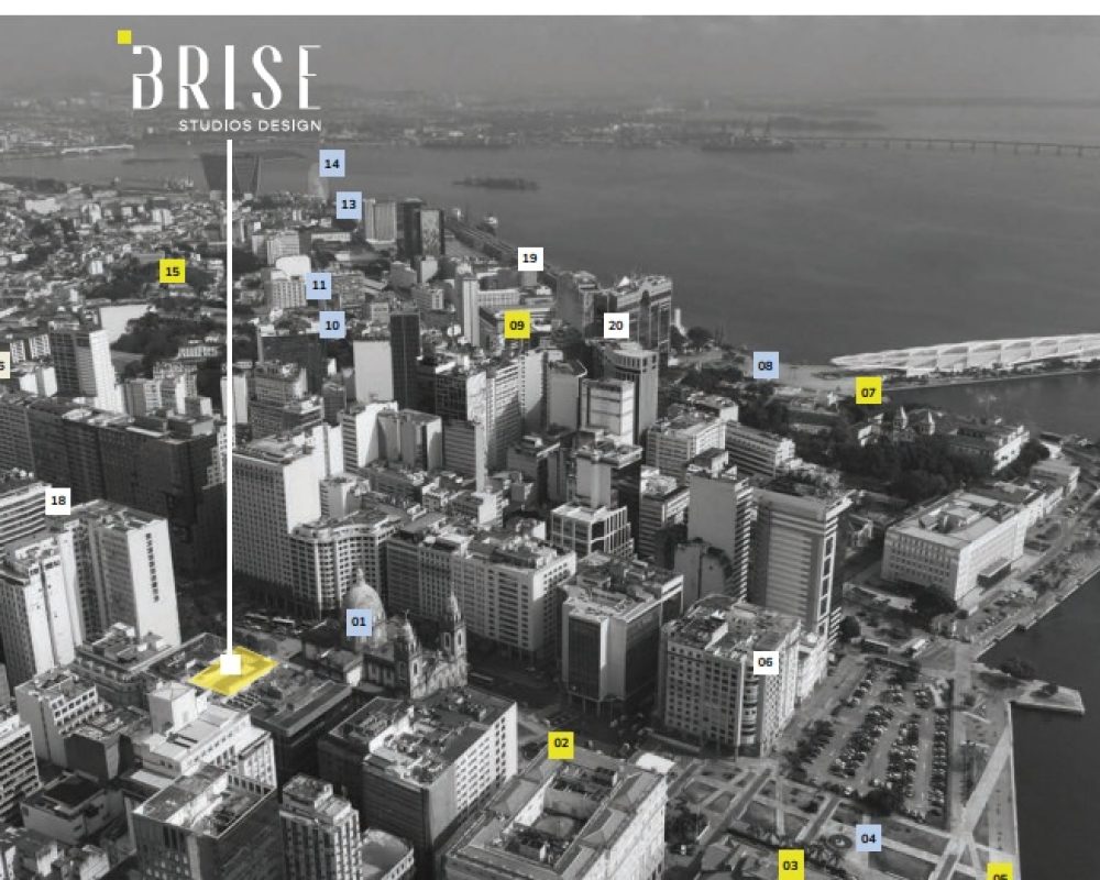 Localização do Brise Studios no Centro do Rio