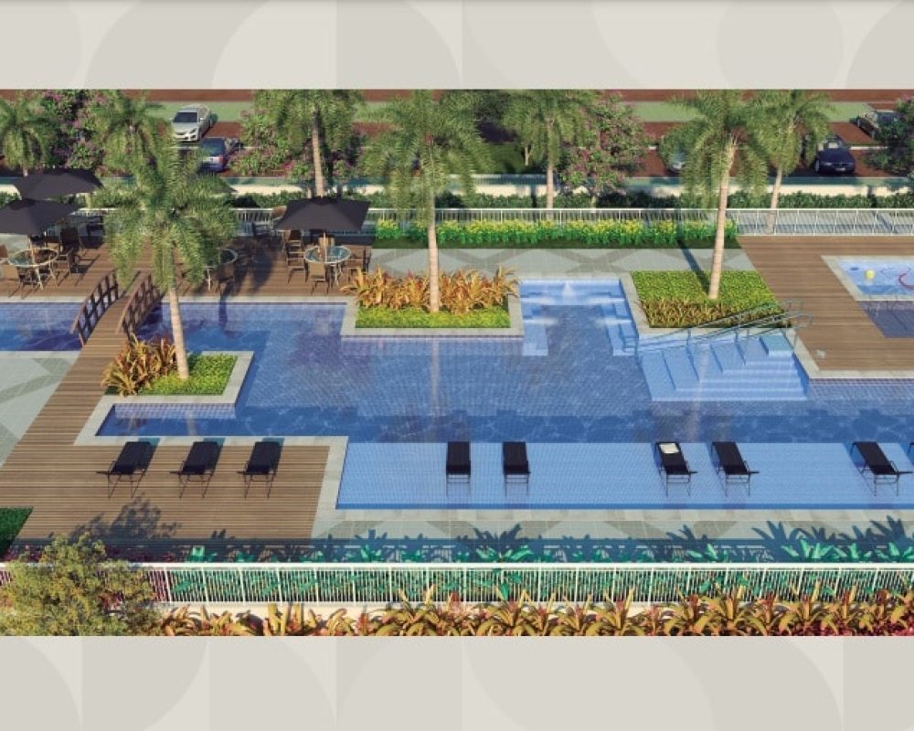 Área de lazer completa no Palms Recreio da João Fortes