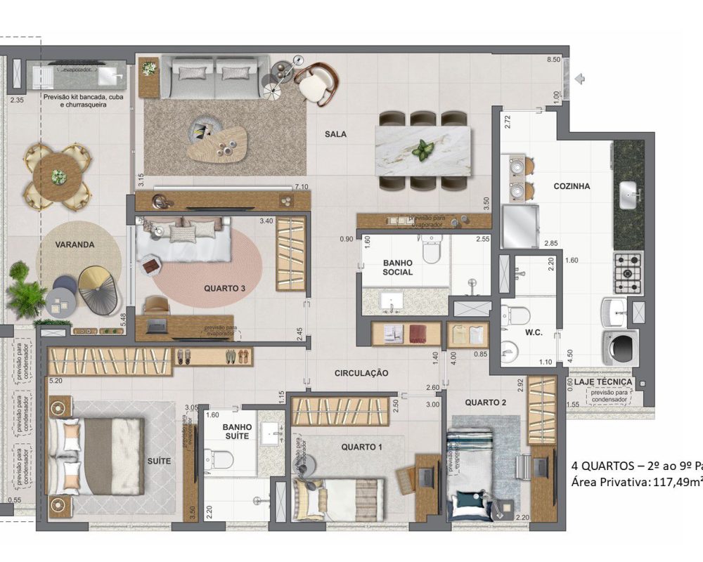 Apartamento 4 quartos - 11º andar - 235m2