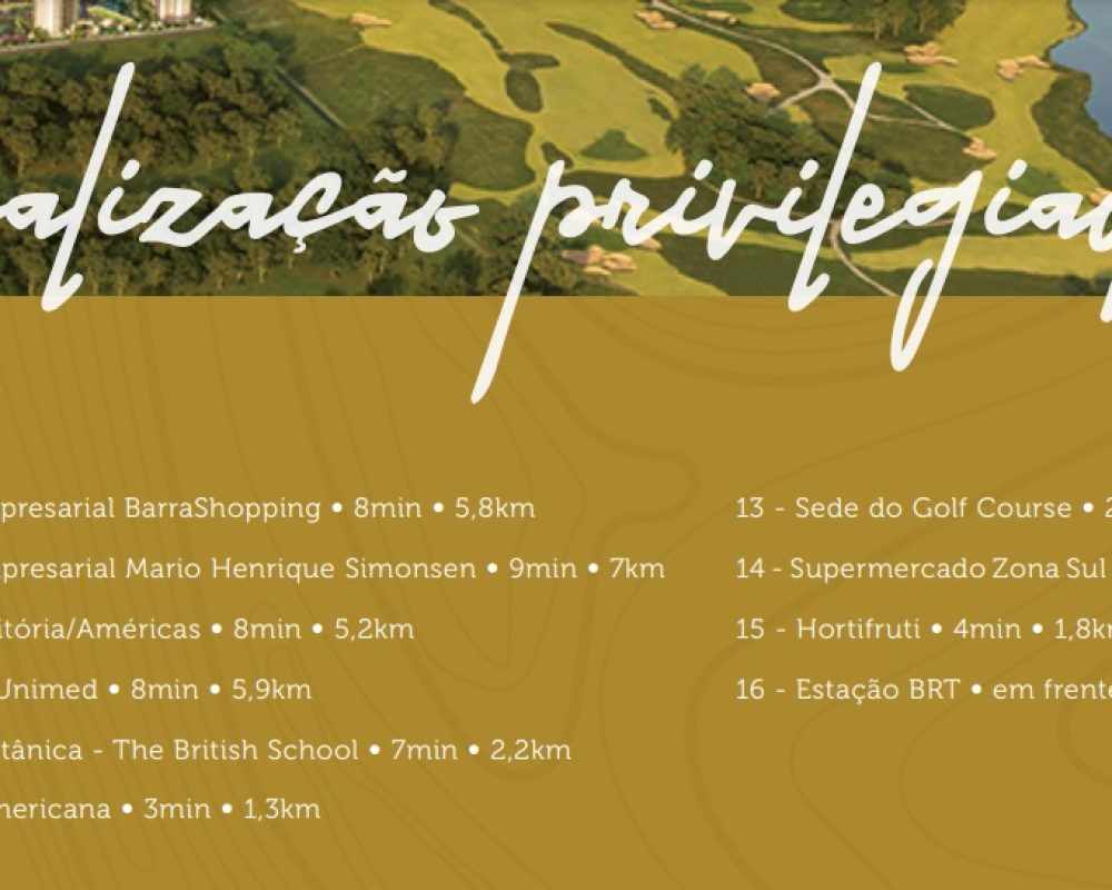 Localização Atlântico Golf Barra da Tijuca