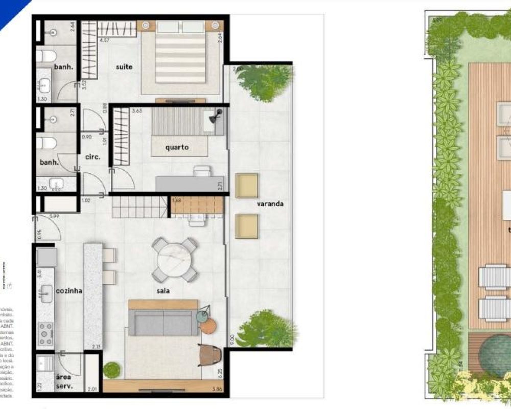 Rooftop 2 Qts - 187m²