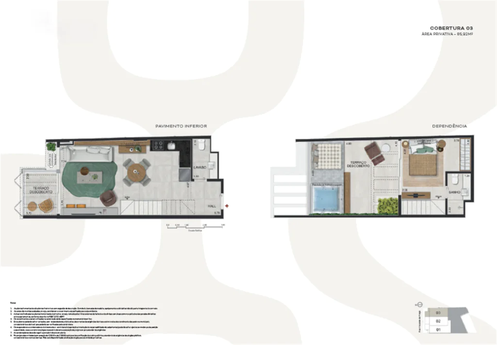 Planta baixa Studio Oui Ipanema