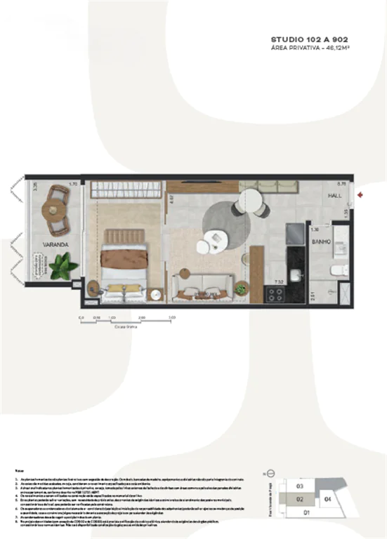 Planta de Studio Master Ipanema