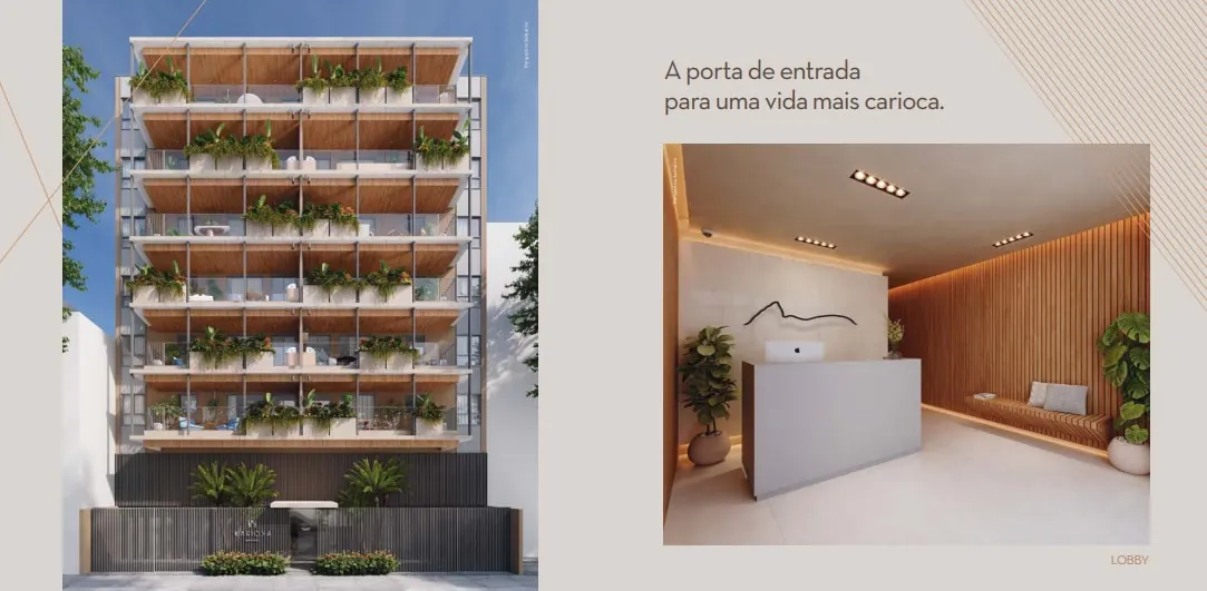 Fachada moderna do lançamento Karioka Botafogo