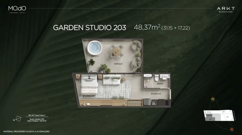 modo copacabana planta garden double studio