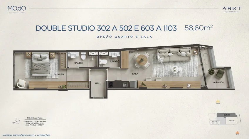 modo copacabana planta studio double